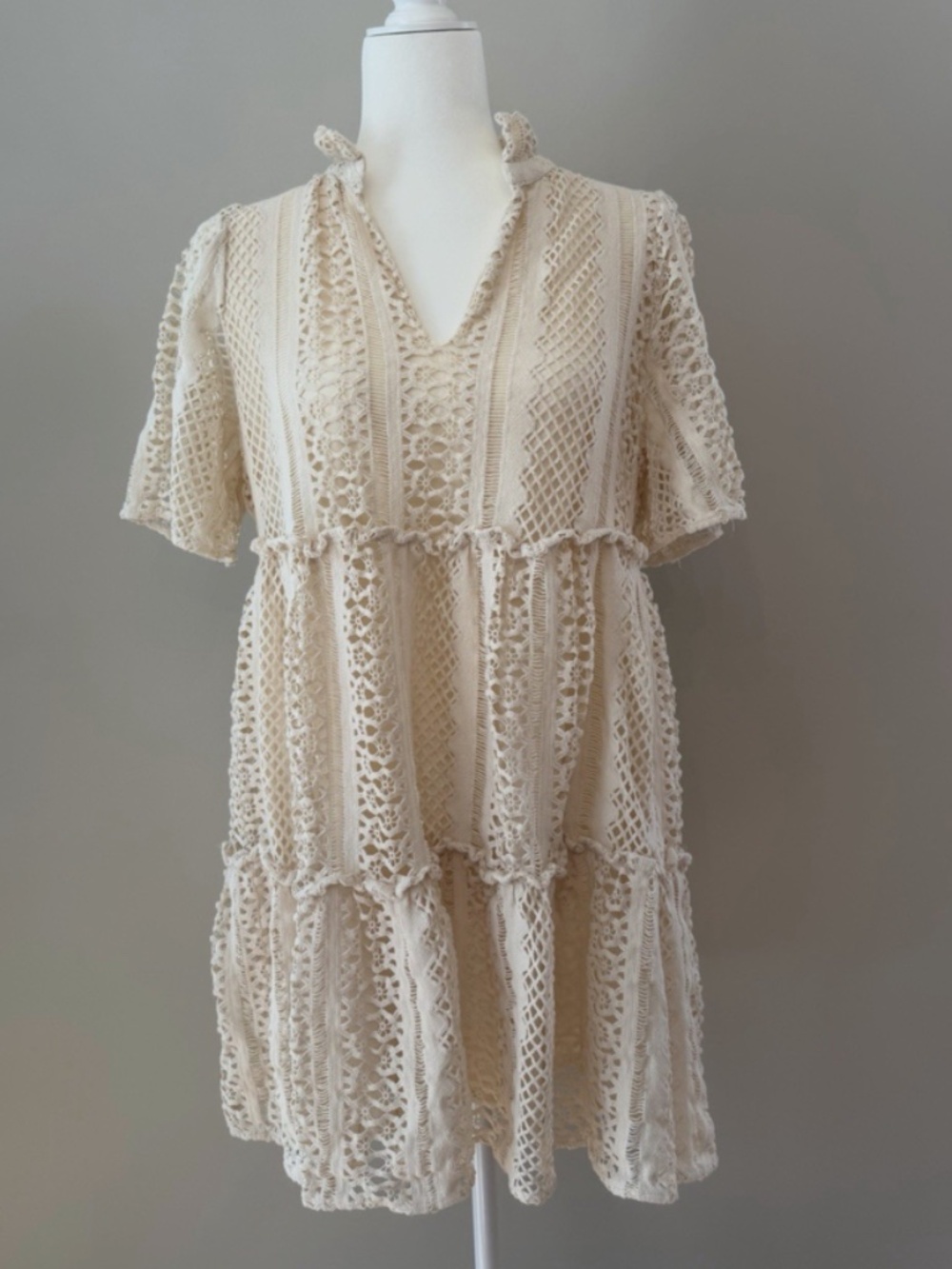 Tuckernuck Sand Crochet Crawford Dress Size M Flowy